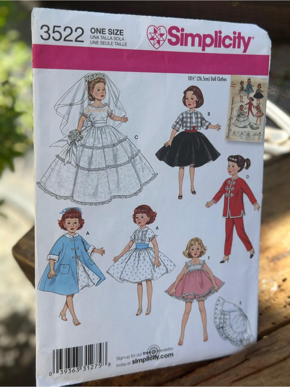 Simplicity 3522 Doll Clothes Sewing Pattern Little Miss Revlon